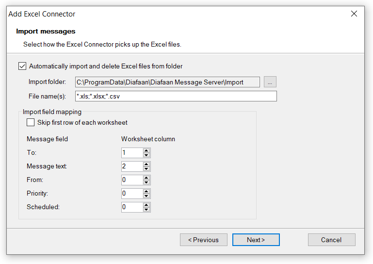 Getting started > Add a connector > Add an Excel connector